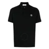 Stone Island Black Piquet Polo Shirt In Black