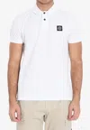 Stone Island Classic White Polo Shirt With Buttoned Placket In White
