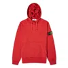 Stone Island Compass Logo Patch Popover Hoodie In Red