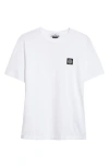 Stone Island Slim Fit Cotton Jersey T-shirt With Compass Patch Clothing In White