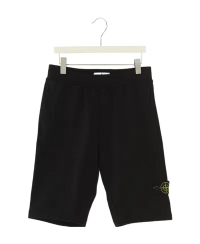 Stone Island Compass Logo-patch Shorts In Black