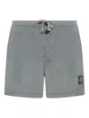 Stone Island Compass Logo-patch Swim Shorts In Gray