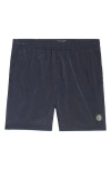 Stone Island Regular Fit Mid-length Swim Trunks With Pockets In Navy Blue