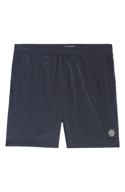 STONE ISLAND STONE ISLAND COMPASS LOGO PATCH SWIM TRUNKS