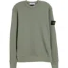 Stone Island Compass Logo Patch Waffle Knit Sweater In V0055 Sage