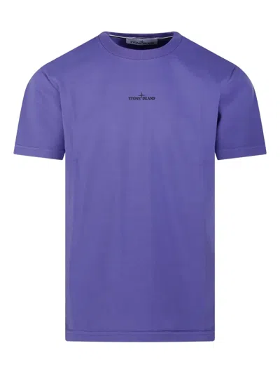 Stone Island Compass-logo Short-sleeve T-shirt In Purple
