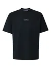 Stone Island Casual Black T-shirt With Graphic Design And Subtle Logo In Black