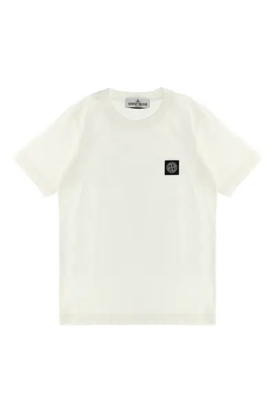 Stone Island Logo Patch Cotton T-shirt In Neutral