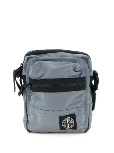 Stone Island 9200015 Shoulder Bag Adjustable Strap Pocket In Blue