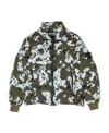 Stone Island Compass-motif Abstract-pattern Print Jacket In Green