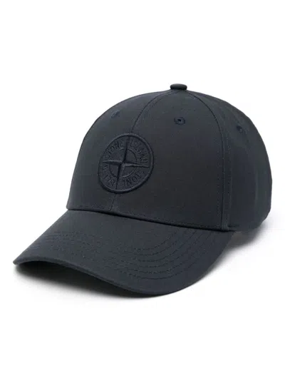 Stone Island Compass-motif Baseball Cap In Black