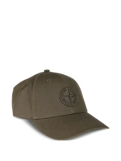 Stone Island Curved Brim Hat For Stylish Look In V0054 Military Green