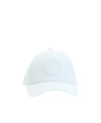 Stone Island Compass-motif Baseball Cap In White