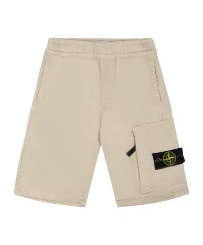Stone Island Compass-motif Bermuda Shorts In Nude
