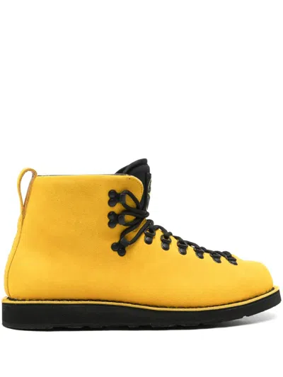 Stone Island Yellow Leather S0204 Nabuk Sneakers
