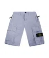 Stone Island Compass-motif Button Detailed Shorts In Sky Color