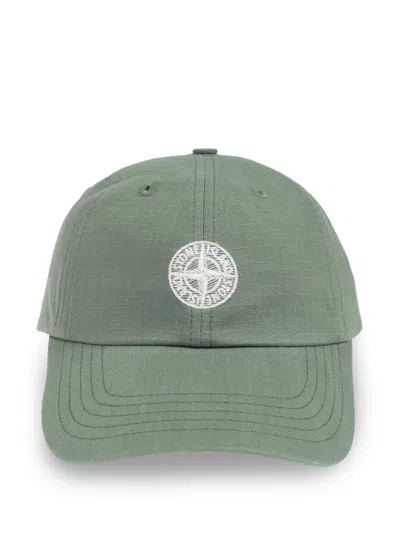 Stone Island Compass-motif Cap In Green
