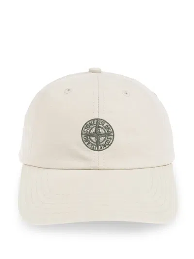 Stone Island Compass-motif Cap In Nude