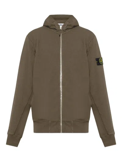 Stone Island Compass-motif Cardigan In Green