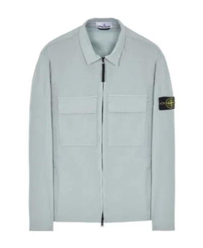 Stone Island Compass-motif Cargo Jacket In Blue