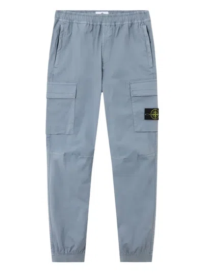 Stone Island Compass-motif Cargo Pants In Blue