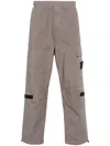 Stone Island Compass-motif Cargo Pants In Grau
