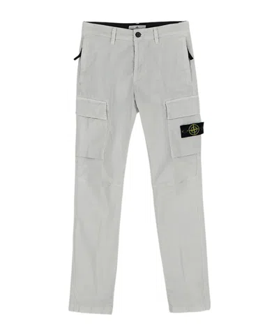 Stone Island Compass-motif Cargo Pants In Gray