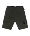 Stone Island Compass-motif Cargo Shorts In Black