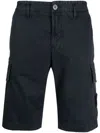 Stone Island Ghost Compass Badge Cargo Shorts In Blue