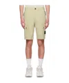 Stone Island Green Patch Shorts In Green