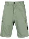 Stone Island Compass-motif Cargo Shorts In Grün