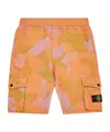 Stone Island Compass-motif Cargo Shorts In Orange