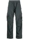 Stone Island Compass-motif Cargo Trousers In Grey