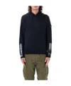 Stone Island Logo Patch Drawstring Hoodie In Blue