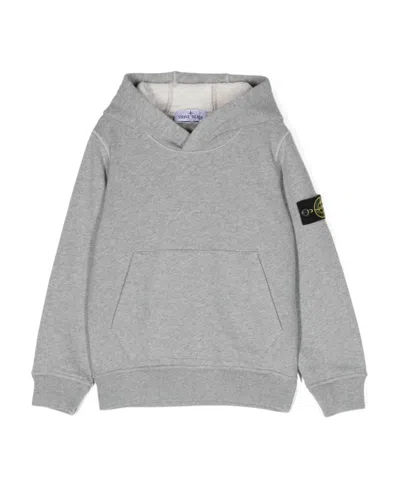 Stone Island Compass-motif Cotton Hoodie In Gray