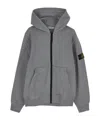Stone Island Compass-motif Cotton Hoodie In Gray
