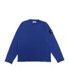 Stone Island Logo Badge Crewneck Sweatshirt In Blue