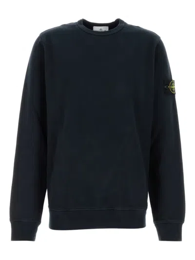 Stone Island Compass-motif Cotton Sweatshirt In Blue