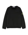 Stone Island Compass-motif Cotton Sweatshirt In Black
