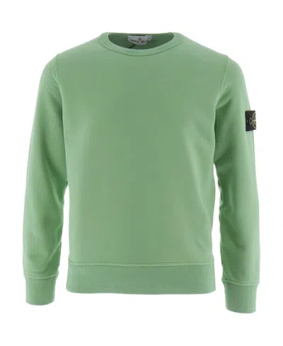 Stone Island Compass-motif Cotton Sweatshirt In Green