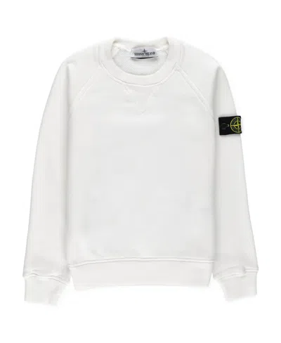 Stone Island Compass-motif Cotton Sweatshirt In White