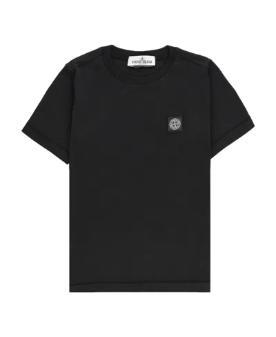 Stone Island Compass-motif Cotton T-shirt In Black