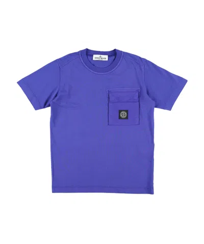 Stone Island Compass-motif Cotton T-shirt In Blue