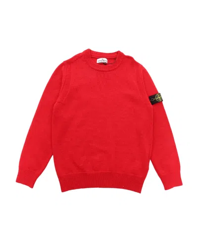 Stone Island Compass-motif Crew-neck Sweatshirt In Red
