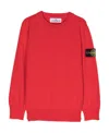 Stone Island Compass-motif Crew-neck Sweatshirt In Red