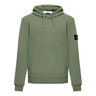 Stone Island Compass Motif Detail Hoodie 'sage' In Green