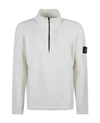STONE ISLAND COMPASS-MOTIF HALF-ZIP JUMPER