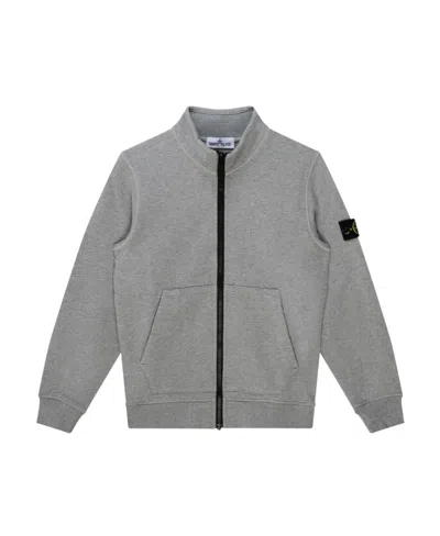 Stone Island Compass-motif High-neck Sweatshirt In Gray