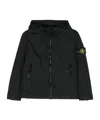 Stone Island Compass-motif Hooded Jacket In Black