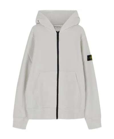 Stone Island Compass-motif Hooded Jacket In Nude